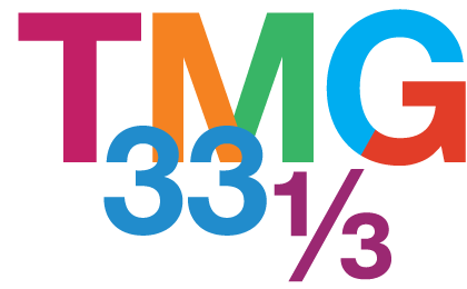 multi-colored wordmark TMG 33 1/3