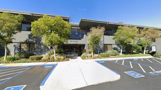(Google Maps) 3001 Tasman Drive in Santa Clara, an office building totaling 57,900 square feet.